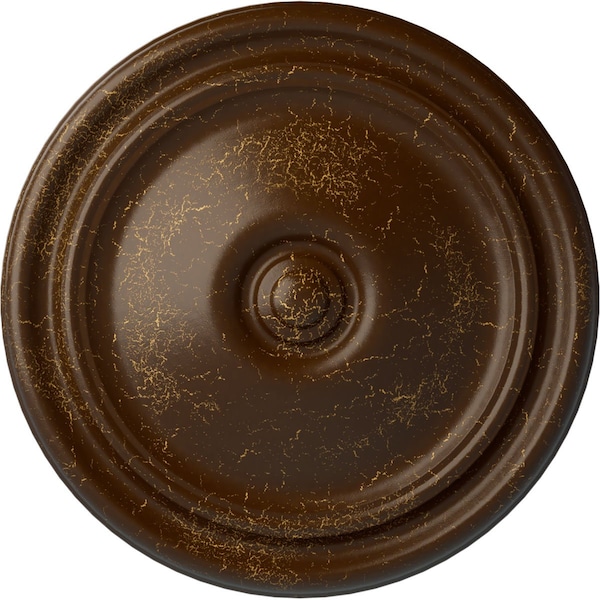 Ekena Millwork Reece Ceiling Medallion (Fits Canopies up to 2 3/8"), Hnd-Painted Root Beer Crackle, 12"OD x 1 3/4"P CM12RERBC - main